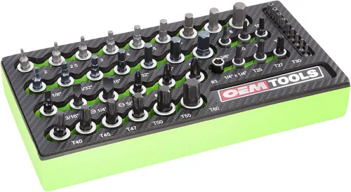 Miniatura 11 de OEMTOOLS 23991 Juego de 35 piezas de llaves de estrella multiaccionamiento, juego de dados Torx con bandeja de espuma EVA, diseñado para caber