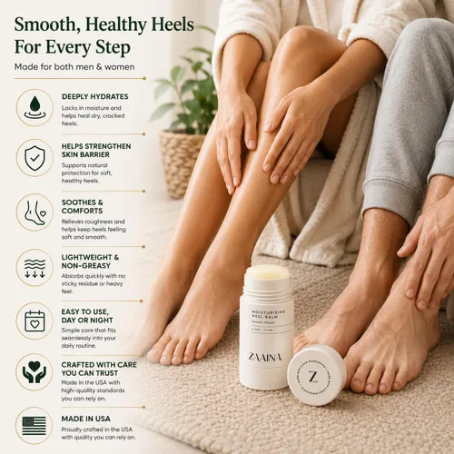 Miniatura 4 de ZAAINA Bálsamo para talones, crema milagrosa para pies 100% natural para alivio rápido, terapia de cuidado de pies hidratante intensiva para talones