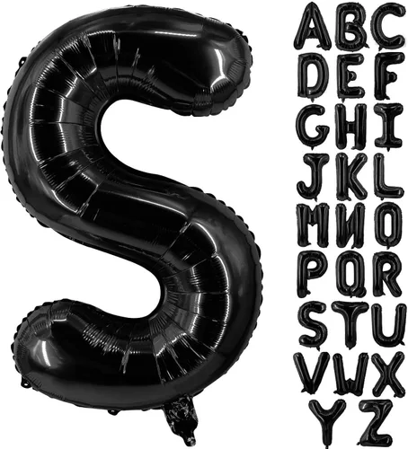 Miniatura 22 de Lovoir Globos grandes de 40 pulgadas con letras B negras de gran tamaño, globo de helio de aluminio de Mylar para decoración de fiesta de Letra B