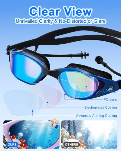 Miniatura 3 de seasprint Gafas de natación, visión súper clara, gafas de natación para adultos, adecuadas para todo tipo de programas de natación Espejo
