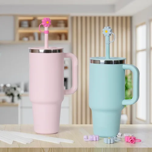 Miniatura 5 de Greant 6 popotes para vaso Hydro Flask de 32 onzas, 7.76 pulgadas, a prueba de polvo, para vaso HydroFlask de 32 onzas, popote para tapa a presión