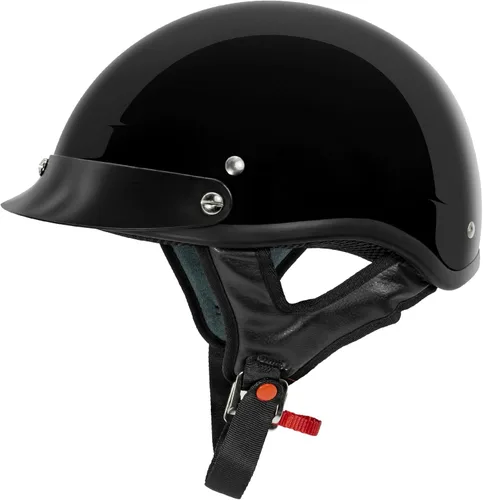 Miniatura 15 de VCAN Cruiser - Casco de motocicleta sólido, cobertura de media cara Bandera negra brillante