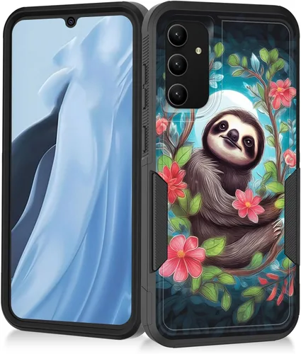 Miniatura 192 de Funda para Galaxy A14 5G, resistente de doble capa híbrida de policarbonato duro, goma suave, a prueba de golpes, funda protectora resistente