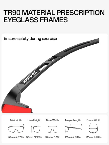 Miniatura 6 de KAPVOE Gafas polarizadas con 1 lente o 4 lentes de protección UV para mujeres y hombres, gafas de sol para ciclismo, marco TR90, para deportes