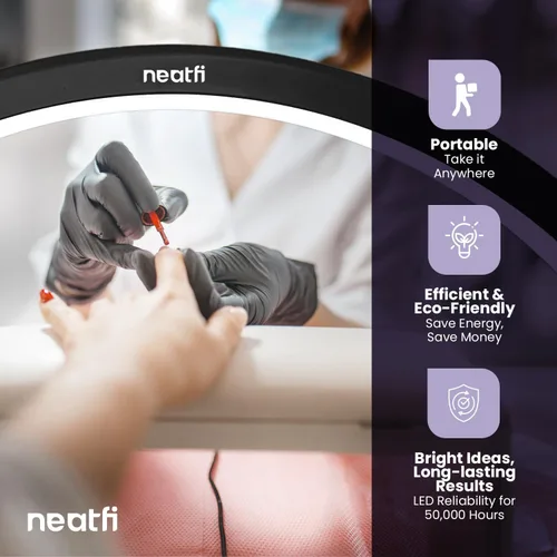 Miniatura 3 de Neatfi Luz de Media Luna para Lámpara de Escritorio de Uñas, Lámpara de Mesa, Múltiples Modos de Iluminación de Escritorio para Esteticistas