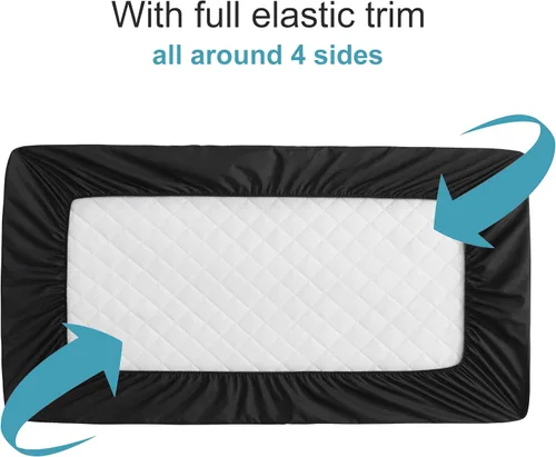 Miniatura 2 de NTBAY Paquete de 2 Protectores de Colchón de Cuna Impermeables, Sábana Bajera Acolchada de 28"x52" para Niños Pequeños - Lavable a Máquina - Funda