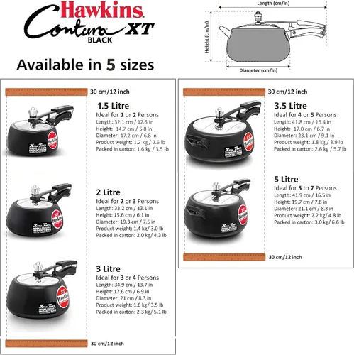 Miniatura 6 de Hawkins Contura XT - Olla de presión, Negro
