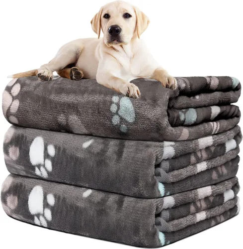 Miniatura 37 de Rezutan 1 paquete de 3 mantas para perros grandes, 41x31 pulgadas para mantas suaves y mullidas para mascotas y gatos de tamaño mediano, reversibles