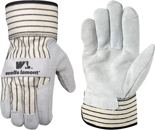 Miniatura 7 de Wells Lamont Guantes de trabajo de palma de cuero resistente para hombre con puño de seguridad, talla L (4000)