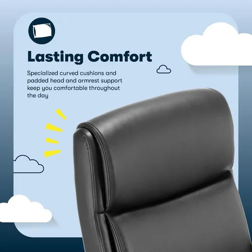 Miniatura 4 de Serta Comfort Ergo - Silla de oficina ejecutiva, diseño ergonómico de respaldo medio con soporte lumbar, cojín de asiento de doble capa semipelado