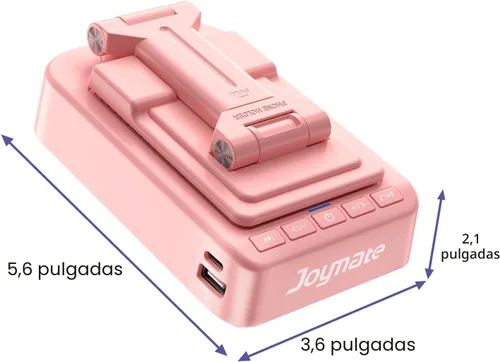 Miniatura 8 de Regalos para hombres y mujeres, soporte para teléfono con altavoz Bluetooth y función de carga, ángulo giratorio de 360°, soporte ajustable para Rosa