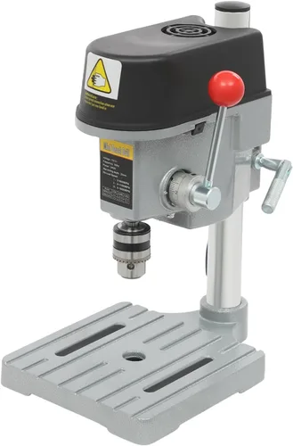 Mini prensa de taladro de 340 W, mini prensa de taladro de banco de 3 velocidades, soporte de prensa de taladro portátil, 0-16000 rpm de 3