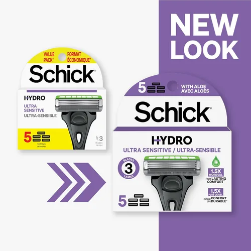Miniatura 3 de Schick Hydro Ultra Sensitive - Recambios de maquinilla de afeitar para hombres, incluye 5 recambios de cuchillas de afeitar, cuchillas de afeitar