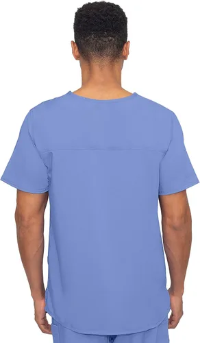 Miniatura 2 de Healing Hands Ropa quirúrgica para hombre, camiseta de tela ligera con un bolsillo para hombre, color azul, 2223 James, Azul
