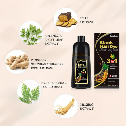 Miniatura 6 de Bablabear - Champú con color para cabello gris, tinte de cabello semipermanente para mujeres y hombres, ingredientes herbales, 3 en 1, cobertura