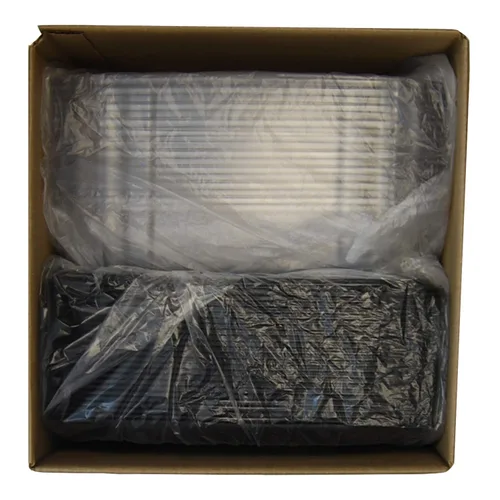 Miniatura 3 de Sabert Bandeja cuadrada UltraStack negra de 12 pulgadas con tapa transparente de cúpula de 3 pulgadas, plástico duradero, desechable, 25
