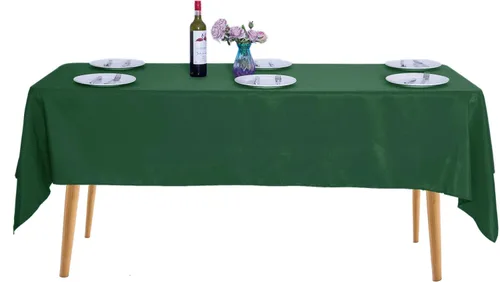 Miniatura 89 de Ascoza Paquete de 2 manteles rectangulares blancos de 60 x 84 pulgadas, tela de poliéster de 4 pies, para bodas, banquetes, restaurantes y fiestas