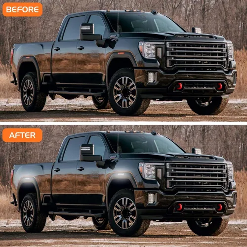 Miniatura 3 de Luces LED de marcador lateral blanco secuencial dinámico para camioneta GMC Sierra 2500HD 3500HD 2020 2021 2022 2023 2024, lámpara reflector