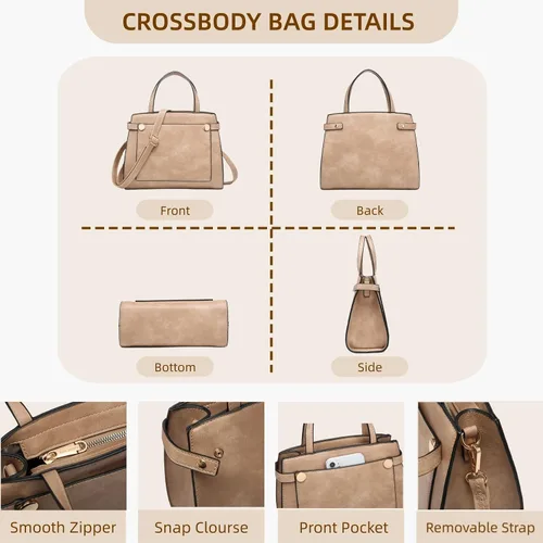 Miniatura 7 de Bolsos y bolsos de mano para mujer, bolso tipo tote, bolso de hombro con asa superior, bolso tipo sobre, juego con cartera, bolso grande de trabajo