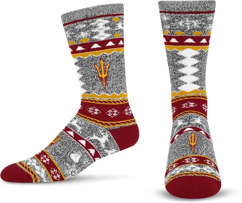 Miniatura 19 de For Bare Feet Ugly Holiday Sweater Crew Sock NCAA