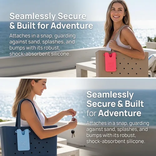 Miniatura 8 de Soporte de silicona para teléfono celular compatible con bolsas Bogg y bolsas de playa con agujeros, accesorio seguro para teléfono para bolsas