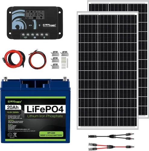 Miniatura 9 de ExpertPower Kit de energía solar de 200 W y 12 V Paneles solares mono-rígidos de 200 W, controlador de carga solar MPPT de 30 A RV, remolque