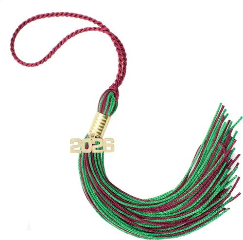Miniatura 663 de Borla de graduación Aqua 2022, todos los colores escolares disponibles, fabricada en Estados Unidos