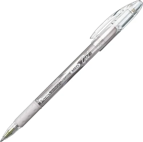 Miniatura 5 de Pentel Sunburst - Bolígrafo de gel metálico, línea media, tinta dorada y plateada permanente, paquete de 2 (K908MBP2XZ)