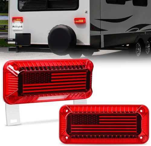 Miniatura 21 de Nilight Luz trasera LED ovalada de 6 pulgadas para remolque, roja, blanca y ámbar, 6 piezas, impermeable, parada, freno, señales de giro, reversa