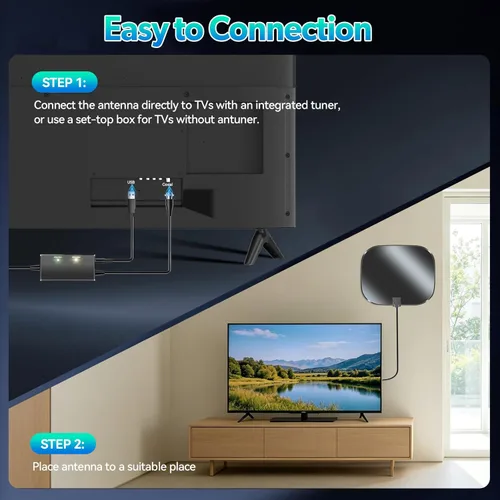 Miniatura 6 de 2026 Upgraded Indoor TV Antenna for Smart TVs, 5000+ Miles Range Digital Antenna for Local Channels, 4K 8K 1080p HD Antenna with Signal Booster &