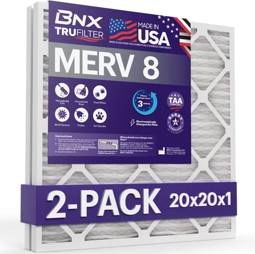 Miniatura 38 de BNX TruFilter - Filtro de aire MERV 8 de 16 x 25 x 1 pulgadas (paquete de 12) – Fabricado en Estados Unidos – Protección contra el polvo