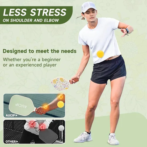 Miniatura 5 de Palas de Pickleball, juego de 2 palas de pickleball aprobadas por USAPA, lindas palas de pickleball de núcleo de nido de abeja de polipropileno