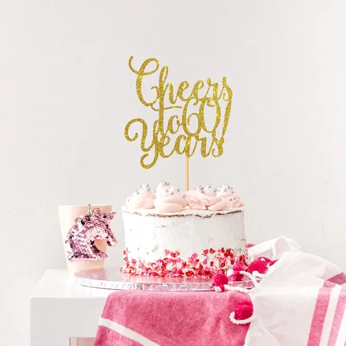 Miniatura 2 de Decoración de pastel con purpurina dorada para 60 años, feliz 60 cumpleaños, 60 y fabuloso, aniversario de boda, suministros de decoración de fiesta