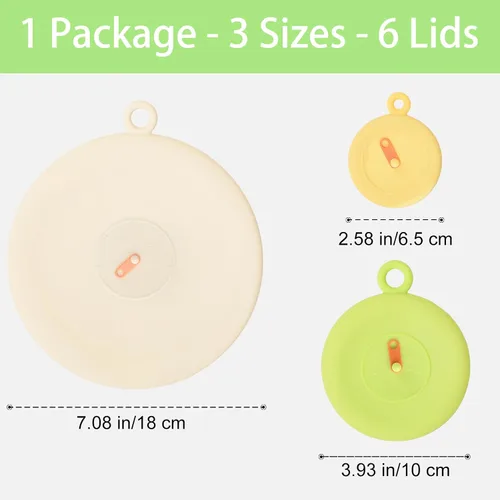 Miniatura 2 de Tapas elásticas de silicona para almacenamiento de alimentos, tapas reutilizables elásticas y selladas con pestaña de extracción fácil de abrir e