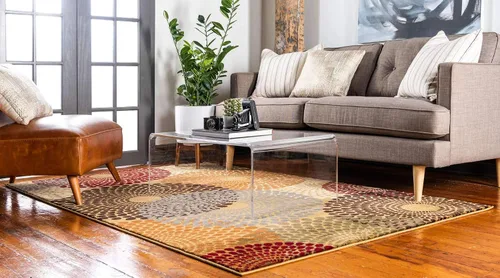 Miniatura 3 de Unique Loom Barista Collection - Alfombra moderna a cuadros, contemporánea, multicapas, Polipropileno, Beige/Negro