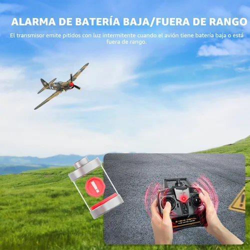 Miniatura 8 de VOLANTEXRC Avión RC, avión de combate P40 de control remoto de 4 canales con Aileron, giroscopio de 6 ejes, acrobacias aéreas para adultos