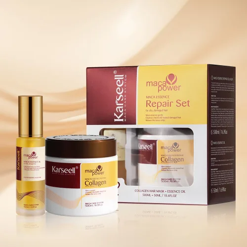 Miniatura 8 de Máscara de Tratamiento Capilar de Colágeno Karseell, Juego de Aceite de Argán para Acondicionador de Reparación Profunda de Cabello Dañado, Seco