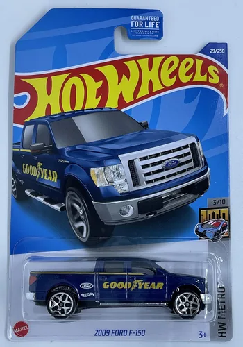 Hot Wheels Ford F-150 2022-2009 - Goodyear - Azul - HW Metro 3/10 - Mint/NrMint - Se envía burbujas envueltas en una caja