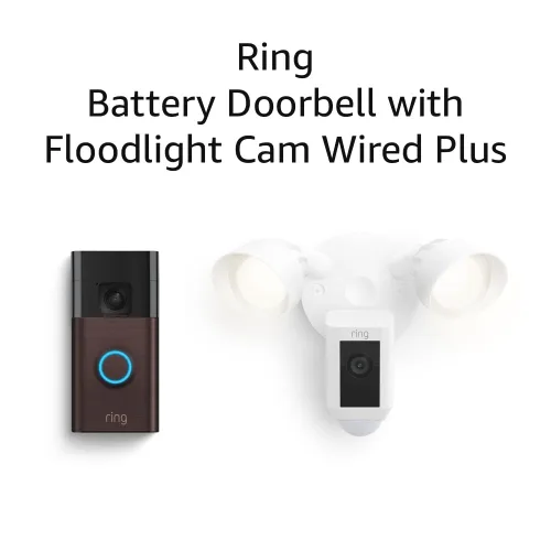Timbre con cámara inalámbrico Ring con Ring Floodlight Cam Wired Plus (Blanco)