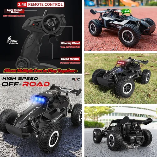 Miniatura 8 de Auto de control remoto para niños de 3, 4, 5, 6, 7+, coches RC de 20 KM/H de alta velocidad con luces LED, 2.4 GHz 2WD Monster Truck juguetes, auto