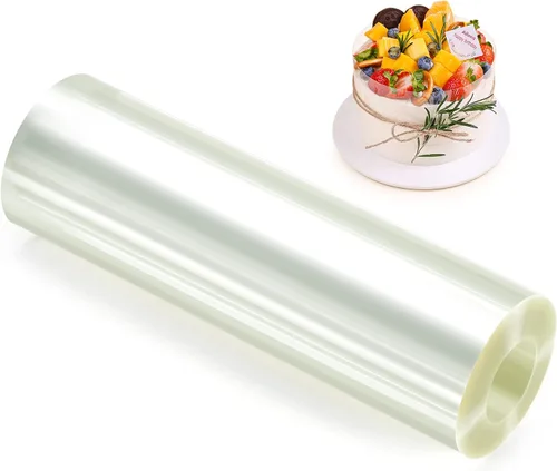 Miniatura 8 de Collares para pasteles 4 x 394 pulgadas (5.9 mil de grosor) Hojas transparentes de acetato en rollos para hornear y decorar bordes