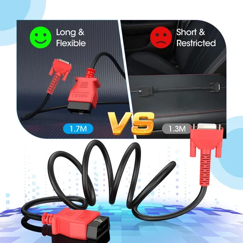 Miniatura 6 de Cable de prueba principal OBD2 Autel, original de 5.6 pies/1.7 metros, conector de prueba de diagnóstico OBDII de 16 pines DB15 compatible con serie