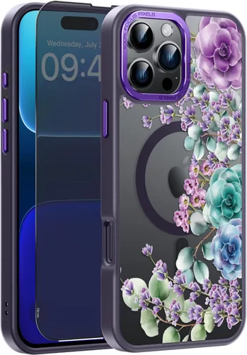 Miniatura 38 de Goodon Funda para iPhone 17 Pro con protector de pantalla de privacidad, compatible con Magsafe, a prueba de golpes, translúcida mate, bonita funda