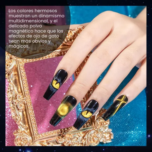 Miniatura 3 de MIZHSE - Juego de esmalte de uñas de gel de ojo de gato 9D de 8 colores, kit de esmalte de gel magnético mejorado con barra magnética, esmalte de A