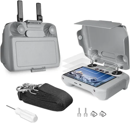 Arzroic Kit de Capucha Protectora Solar RC 2 con Protector de Pantalla y Cordón de Cuello para DJI Mini 5 Pro/Mini 4 Pro/Mavic 4 Pro/Flip/Air 3S/Air