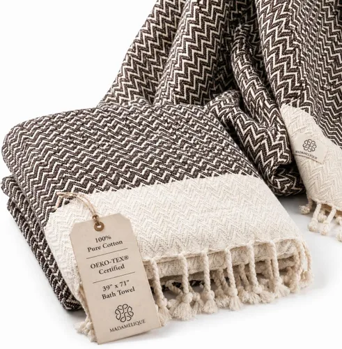 Miniatura 23 de Madamelique Exclusivo juego de toallas de mano de 2 a 18 x 40 pulgadas, toalla decorativa de baño para manos, cara, cabello, yoga, té, paños