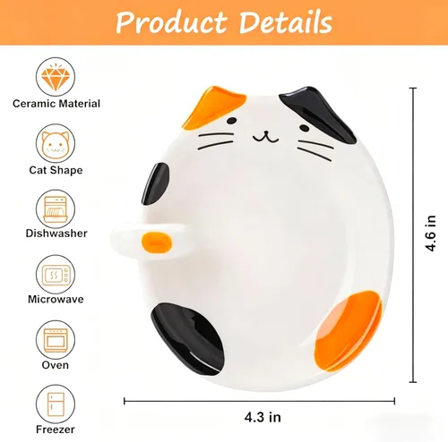 Miniatura 2 de Soporte de cuchara para gatos, soporte de cuchara de cerámica para la parte superior de la estufa, accesorios de cocina para gatos, soporte