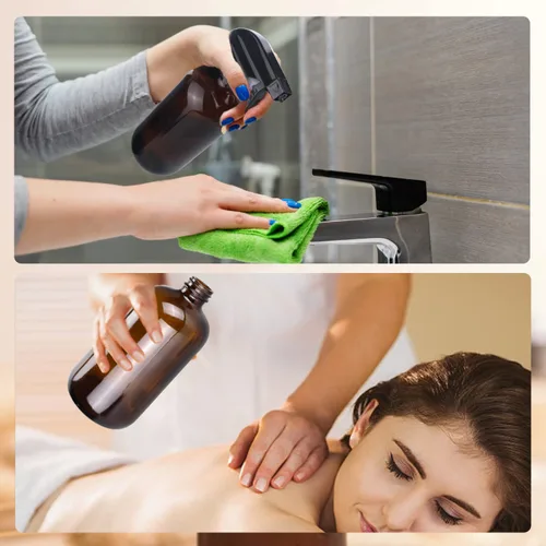 Miniatura 3 de Botellas de spray de vidrio ámbar Wedama, botellas de spray de vidrio de 16 oz para soluciones de limpieza y aceites esenciales, botella de spray