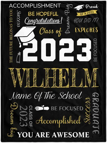 Miniatura 9 de Manta de graduación personalizada, regalos de graduación 2023, clase de graduación de 2023 con nombre de la universidad, manta de regalo