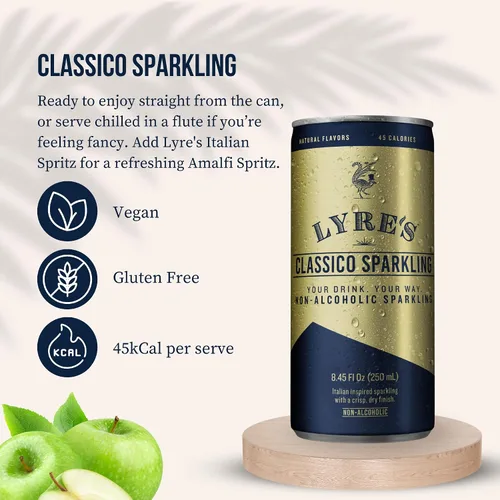 Miniatura 4 de Lyre’s Classico Paquete de 4, Vino Espumoso Sin Alcohol, Alternativa de Prosecco Sin Graduación Alcohólica, Bebidas Sin Alcohol, Maquetas Enlatadas